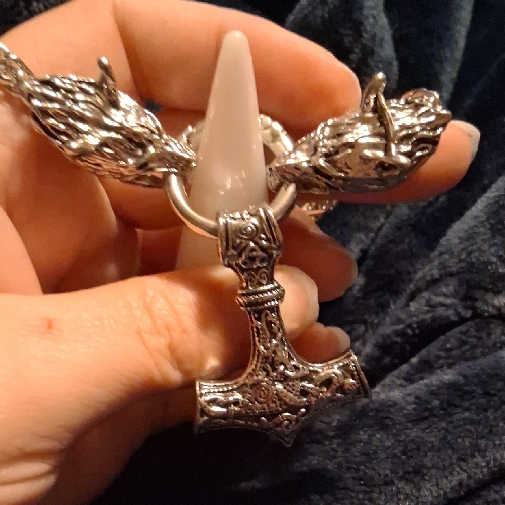 Silver Hammer Pendant Necklace